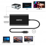 Choetech Thunderbolt 3 Dual HDMI 4K Adapter - адаптер за свързване от USB-C към два HDMI порта (черен) 3