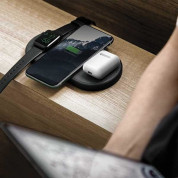 Uniq Aereo 3in1 Wireless Charging Pad 10W - тройна поставка (пад) за безжично зареждане на Qi съвместими устройства, Apple Watch и Apple Airpods (черен) 3