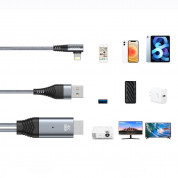 Joyroom Lightning to HDMI Cable and Charging Function 4K - кабел за свързване и зареждане от Lightning към HDMI за мобилни устройства с Lightning порт (сив) 1