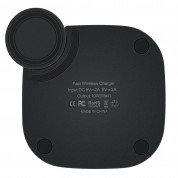 iCarer Leather 2 in 1 Wireless Charger 10W - поставка (пад) за безжично зареждане на Qi съвместими устройства и зареждане на Apple Watch (кафяв)  1