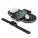 Uniq Aereo Plus 3in1 Wireless Charging Pad 30W - тройна поставка (пад) за безжично зареждане за Qi съвместими устройства, Apple Watch и Apple AirPods (черен) 3