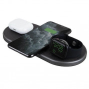 Uniq Aereo Plus 3in1 Wireless Charging Pad 30W - тройна поставка (пад) за безжично зареждане за Qi съвместими устройства, Apple Watch и Apple AirPods (черен) 1