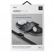 Uniq Aereo Plus 3in1 Wireless Charging Pad 30W - тройна поставка (пад) за безжично зареждане за Qi съвместими устройства, Apple Watch и Apple AirPods (черен) 6