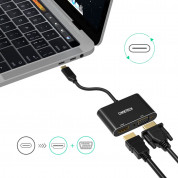 Choetech USB-C to VGA and HDMI 4K Adapter - адаптер за свързване от USB-C към VGA и HDMI 4K (черен) 5