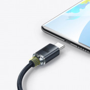 Baseus Crystal Shine USB-A to USB-C Cable PD 2.0 100W (CAJY000501) - здрав кабел с въжена оплетка и бързо зареждане за устройства с USB-C порт (200 см) (черен) 6