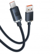 Baseus Crystal Shine USB-A to USB-C Cable PD 2.0 100W (CAJY000501) - здрав кабел с въжена оплетка и бързо зареждане за устройства с USB-C порт (200 см) (черен) 9