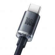 Baseus Crystal Shine USB-A to USB-C Cable PD 2.0 100W (CAJY000501) - здрав кабел с въжена оплетка и бързо зареждане за устройства с USB-C порт (200 см) (черен) 2