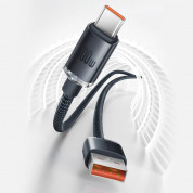Baseus Crystal Shine USB-A to USB-C Cable PD 2.0 100W (CAJY000501) - здрав кабел с въжена оплетка и бързо зареждане за устройства с USB-C порт (200 см) (черен) 10
