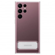 Samsung Clear Standing Cover EF-JS908CTEGWW - оригинален удароустойчив хибриден кейс с поставка за Samsung Galaxy S22 Ultra (прозрачен)