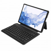 4smarts Flip Case DailyBiz and Bluetooth Keyboard - кожен калъф и безжична блутут клавиатура за Samsung Galaxy Tab S8, Galaxy Tab S7 (черен)