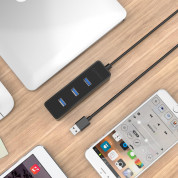 Orico USB 3.0 4-Port Hub - 4 портов USB 3.0 хъб за MacBook и преносими компютри (30см) (черен) 5