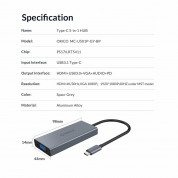 Orico USB-C 5-in-1 Hub - мултифункционален хъб за свързване на допълнителна периферия за устройства с USB-C (тъмносив) 15