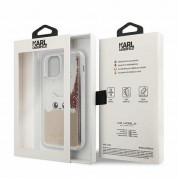 Karl Lagerfeld Liquid Glitter Peek a Boo Case - дизайнерски кейс с висока защита за iPhone 12, iPhone 12 Pro (прозрачен) 3