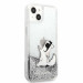 Karl Lagerfeld Liquid Glitter Choupette Fun Case - дизайнерски кейс с висока защита за iPhone 13 mini (прозрачен-сребрист) 2