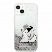 Karl Lagerfeld Liquid Glitter Choupette Fun Case for iPhone 13 mini (clear-silver) 2