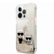 Karl Lagerfeld Liquid Glitter Karl & Choupette Case for iPhone 13 Pro (clear-gold)