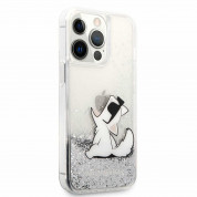 Karl Lagerfeld Liquid Glitter Choupette Fun Case for iPhone 13 Pro (clear-silver) 2