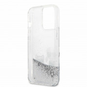 Karl Lagerfeld Liquid Glitter Karl & Choupette Case - дизайнерски кейс с висока защита за iPhone 13 Pro Max (прозрачен-сребрист) 3
