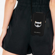 Karl Lagerfeld Pouch Saffiano Choupette Head L - кожен калъф с връзка за мобилни телефони (черен)  2