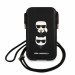 Karl Lagerfeld Pouch Saffiano Karl & Choupette Heads L - кожен калъф с връзка за мобилни телефони (черен)  1