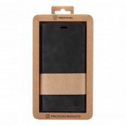 Tactical Xproof Flip Case - кожен калъф с поставка и отделение за кр. карти за Samsung Galaxy S22 Ultra (черен) 2