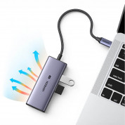 Ugreen 4 in 1 USB-C Hub 8K 30Hz - USB-C хъб с четири USB порта и HDMI порт за мобилни устройства с USB-C (тъмносив) 2