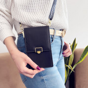 Fancy Handmade Bag Case Model 2 With Shoulder Strap - малка и компактна чанта с презрамка (черен) 2