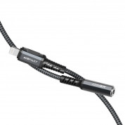 Acefast MFI Lightning to 3.5 mm Audio Adapter - адаптер от Lightning към 3.5 мм аудио жак за устройства с Lightning порт (18 см) (тъмносив) 2