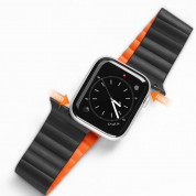 Dux Ducis Silicone Magnetic Strap (Chain Version) for Apple Watch 38, 40, 41mm (black-orange)