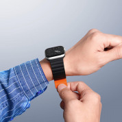 Dux Ducis Silicone Magnetic Strap (Chain Version) - магнитна силиконова каишка за Apple Watch 38мм, 40мм, 41мм (черен-оранжев) 5
