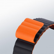 Dux Ducis Silicone Magnetic Strap (Chain Version) - магнитна силиконова каишка за Apple Watch 38мм, 40мм, 41мм (черен-оранжев) 1