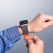 Dux Ducis Silicone Magnetic Strap (Chain Version) - магнитна силиконова каишка за Apple Watch 38мм, 40мм, 41мм (сив-оранжев) 5