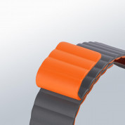 Dux Ducis Silicone Magnetic Strap (Chain Version) - магнитна силиконова каишка за Apple Watch 42мм, 44мм, 45мм (сив-оранжев) 1