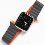 Dux Ducis Silicone Magnetic Strap (Chain Version) for Apple Watch 42, 44, 45mm, Ultra 49mm (gray-orange)