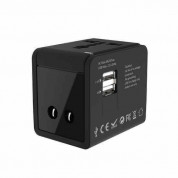 Kanex GoPower 2-Port USB International Travel Adapter - адаптер за ел. мрежа с преходници за цял свят с 2xUSB-A изходи (черен)  4