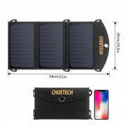 Choetech Foldable Travel Solar Panel 19W - сгъваем соларен панел, зареждащ директно вашето устройство от слънцето с 2 USB-A порта (черен) 3
