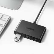 Ugreen USB-A 2.0 Hub 3-port Switch Box - 3-портов USB 2.0 хъб за компютри и лаптопи с USB-A с възможност за превключване между два компютъра (150 см) (черен) 2