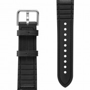 Spigen Retro Fit Band 20mm - кожена каишка за Samsung Galaxy Watch 4, Galaxy Watch Active 2, Huawei Watch GT 2 42mm и други (20мм) (черен) 9