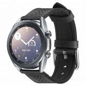 Spigen Retro Fit Band 20mm - кожена каишка за Samsung Galaxy Watch 4, Galaxy Watch Active 2, Huawei Watch GT 2 42mm и други (20мм) (черен) 5