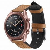 Spigen Retro Fit Band 20mm - кожена каишка за Samsung Galaxy Watch, Huawei Watch, Xiaomi, Garmin и други часовници с 20мм захват (кафяв) 6