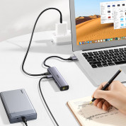Ugreen USB-C Multifunctional Hub - мултифункционален хъб за свързване на допълнителна периферия за устройства с USB-C (тъмносив) 4
