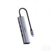 Ugreen USB-C Multifunctional Hub - мултифункционален хъб за свързване на допълнителна периферия за устройства с USB-C (тъмносив)