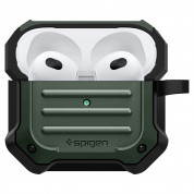 Spigen AirPods 3 Tough Armor Case - хибриден удароустойчив кейс с карабинер за Apple AirPods 3 (зелен) 3