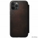 Nomad Folio Leather Rugged Case - кожен (естествена кожа) калъф, тип портфейл за iPhone 12 Pro Max (кафяв) 1