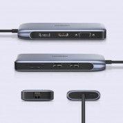 Ugreen 9-in-1 Multifunctional USB-C Hub - мултифункционален хъб за свързване на допълнителна периферия за устройства с USB-C (тъмносив) 2