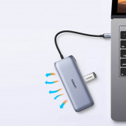Ugreen 9-in-1 Multifunctional USB-C Hub - мултифункционален хъб за свързване на допълнителна периферия за устройства с USB-C (тъмносив) 13