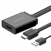 Ugreen Unidirectional HDMI Male to DisplayPort Female Adapter 4K - адаптер мъжко HDMI към женско DisplayPort и допълнителен USB-A кабел (черен)