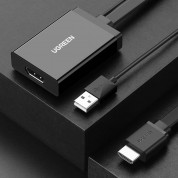 Ugreen Unidirectional HDMI Male to DisplayPort Female Adapter 4K - адаптер мъжко HDMI към женско DisplayPort и допълнителен USB-A кабел (черен) 1