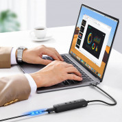 Ugreen USB-A 2.0 Hub 3-port with Ethernet - 3-портов USB 2.0 хъб с Ethernet за компютри и лаптопи с USB-A порт (черен) 3