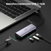 Ugreen Multifunctional USB-C 2-in-1 Ethernet & USB Hub - 3-портов USB хъб и Gigabit Ethernet порт за MacBook и устройства с USB-C порт (тъмносив) 1